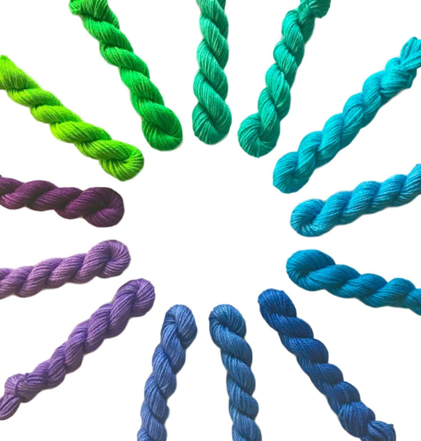 Vegan Yarn Kit - "Kimberly" - Hand Dyed Bamboo Cotton - DK Light Worsted - Gradient & Ombre - Soft 3 Ply Baby Fiber - Indie Dyed Ultra Minis