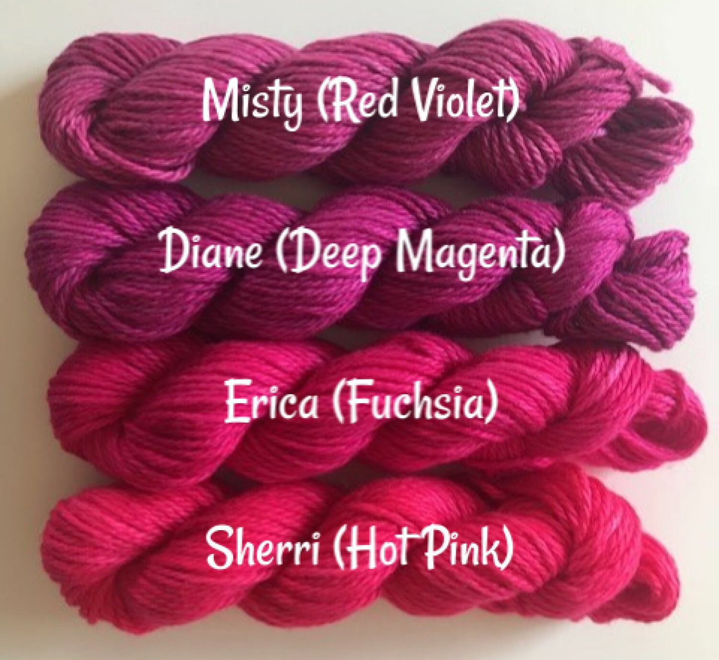 Vegan Yarn Mini Skein Kit - Hand Dyed DK / Light Worsted Bamboo Cotton - (10) 53 yd Skeins in Bright Semi Solids - 3 Ply Ultra Soft Yarn