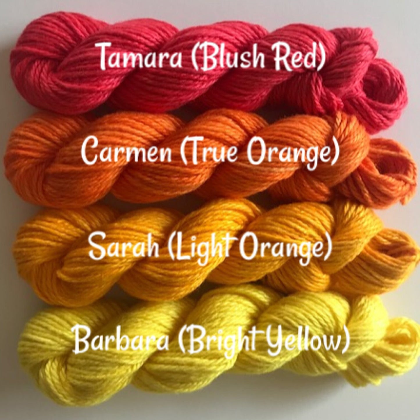 Vegan Yarn Mini Skein Kit - Hand Dyed DK / Light Worsted Bamboo Cotton - (10) 53 yd Skeins in Bright Semi Solids - 3 Ply Ultra Soft Yarn