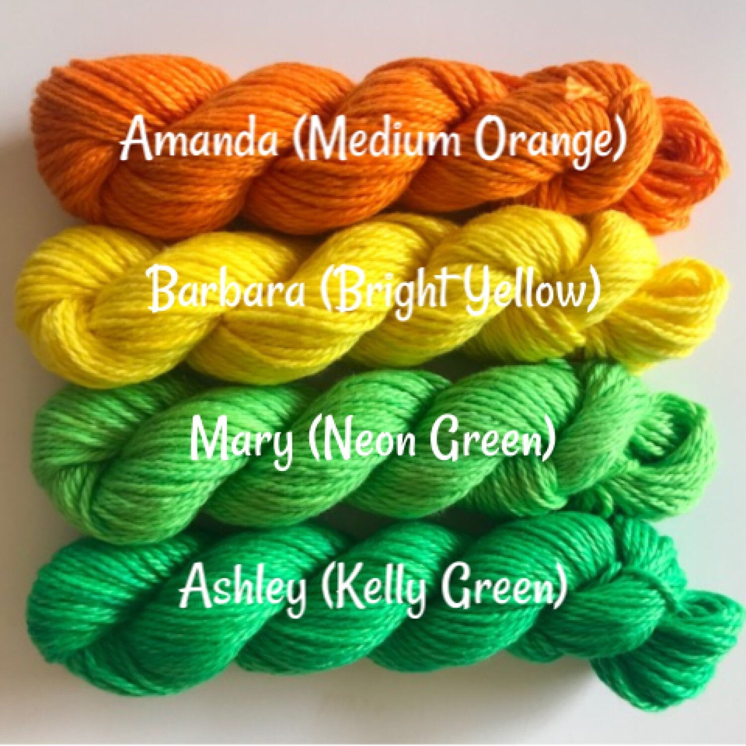 Rainbow Vegan Yarn Kit - DK Hand Dyed Semi Solid Mini Skeins - 10 Colors (53 yd skeins) - Bamboo Cotton Artisan Tonal Yarn - 3 Ply Sport Wt