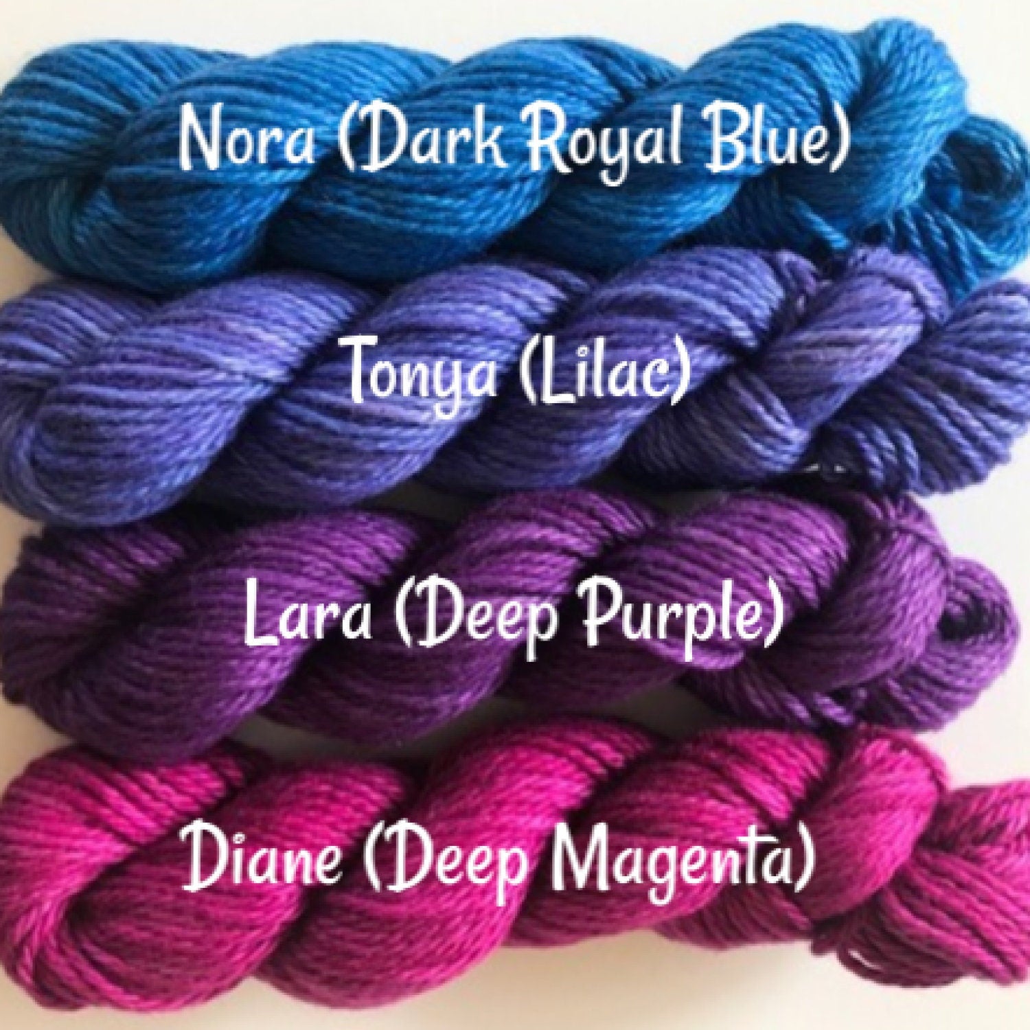 Vegan Yarn Kit - Hand Dyed Rainbow Fiber Set - DK / Light Worsted Bamboo Cotton Semi Solids - (10) 53 yd skeins - 3 Ply Artisan Baby Yarn