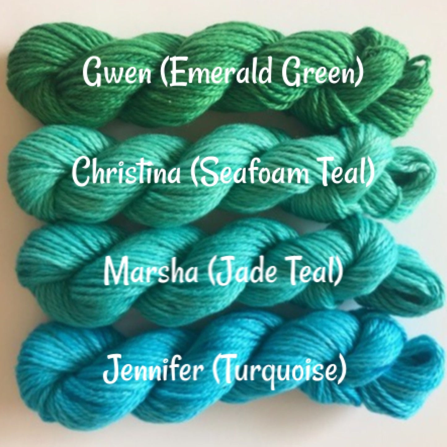 Hand Dyed Vegan Yarn Kit - 10 Mini (53 yd) Skeins - Bamboo Cotton Semi Solids / Tonals - DK Light Worsted - Indie Dyed Artisan Fiber - 3 Ply