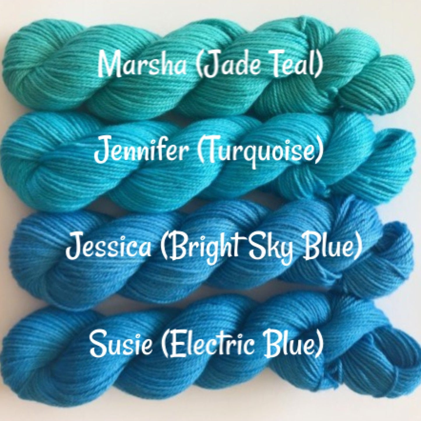 Vegan Gradient Yarn Kit - Hand Dyed Bamboo Cotton - Fingering / Sock Weight - Yellow Green Teal Turquoise Semi Solid - 3 Ply Knitting Thread