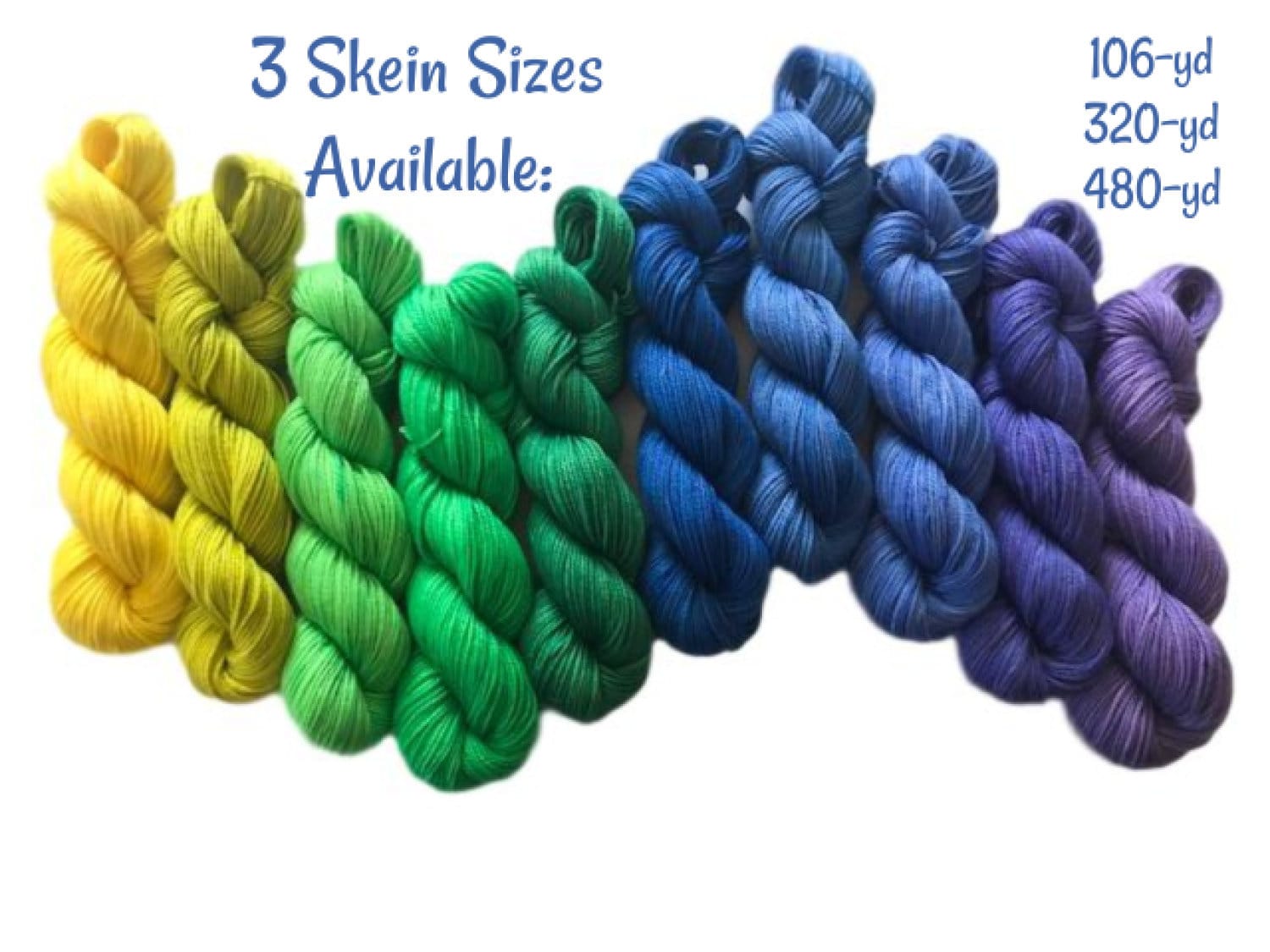 Vegan Gradient Yarn Kit - Hand Dyed Fingering / Sock Weight Mini Skeins - 10 Semi Solids / Tonals - Bamboo Cotton Artisan 3 Ply Thread Kit