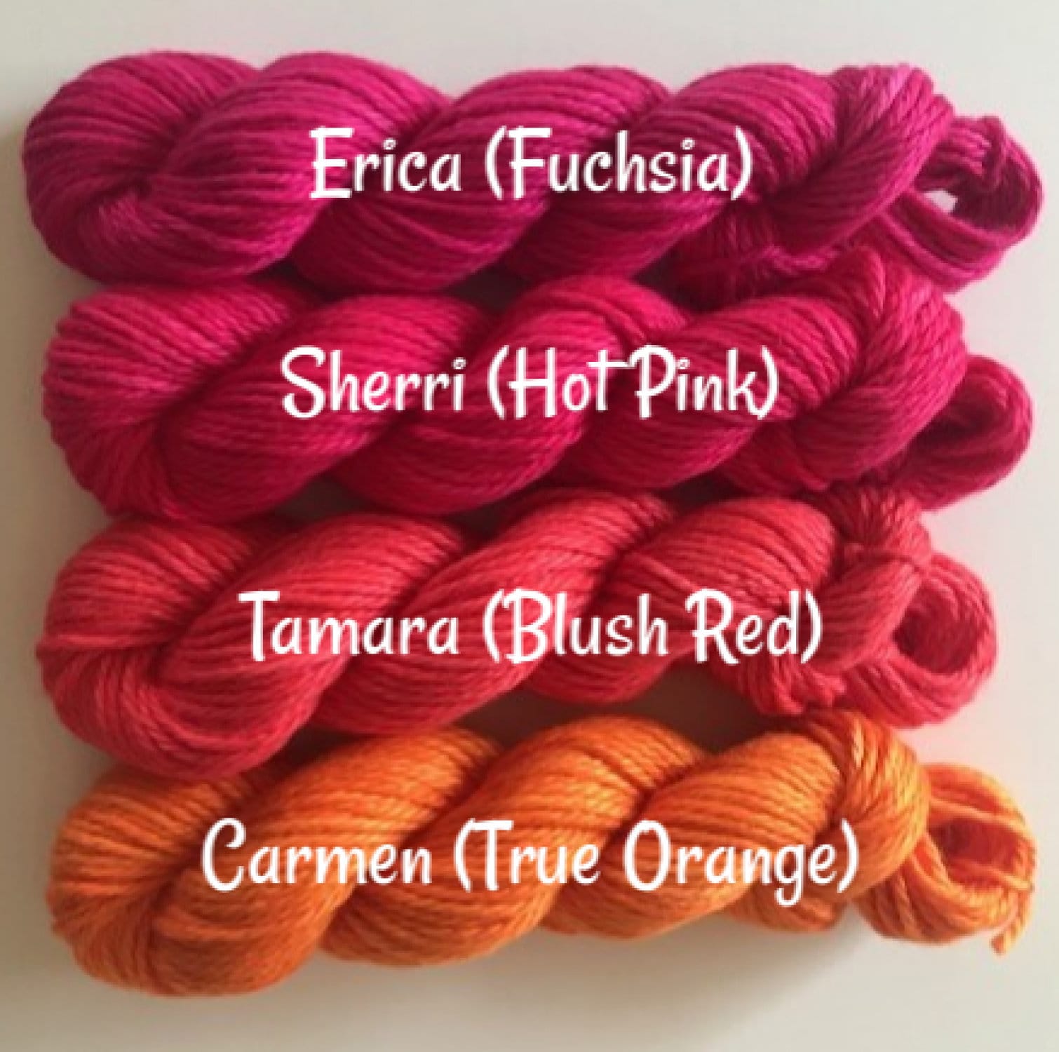 Vegan Yarn Mini Skein Kit - Hand Dyed DK / Light Worsted Bamboo Cotton - (10) 53 yd Skeins in Bright Semi Solids - 3 Ply Ultra Soft Yarn