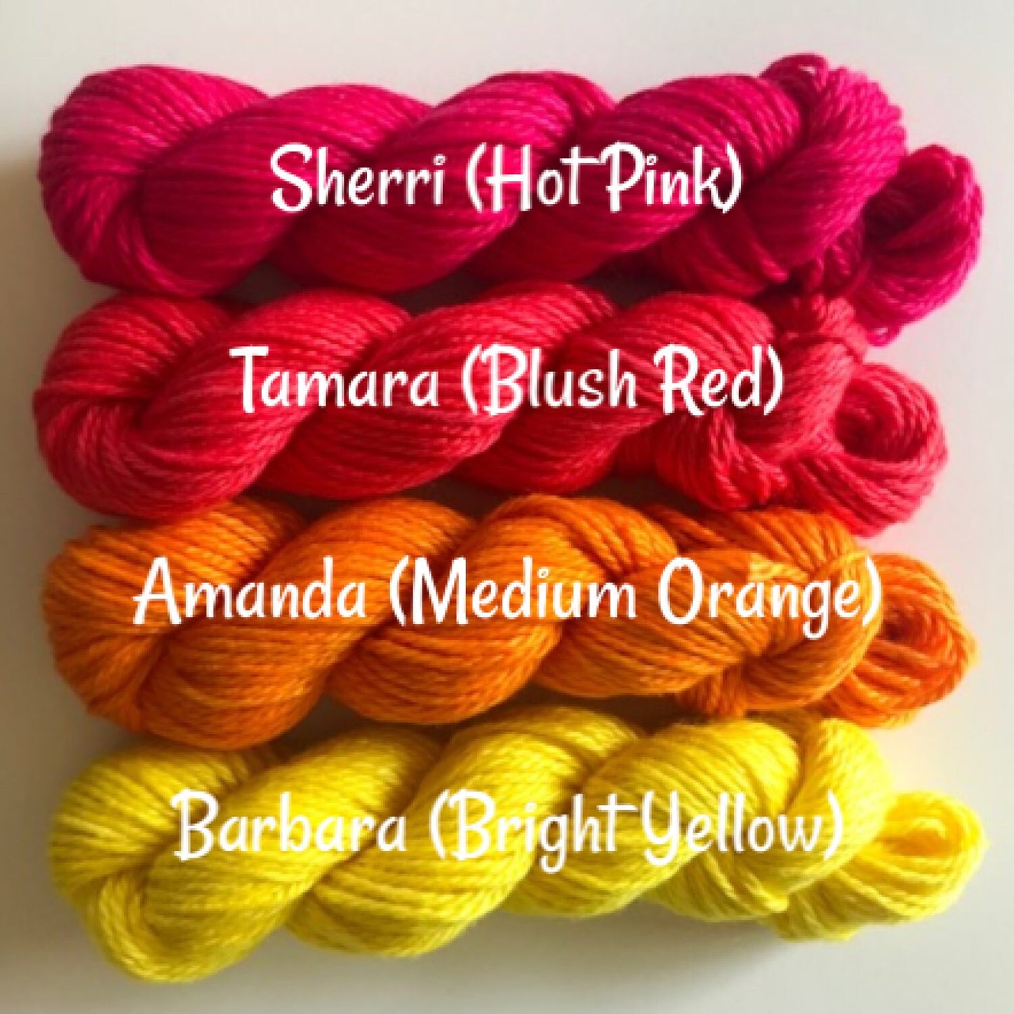 Rainbow Vegan Yarn Kit - DK Hand Dyed Semi Solid Mini Skeins - 10 Colors (53 yd skeins) - Bamboo Cotton Artisan Tonal Yarn - 3 Ply Sport Wt