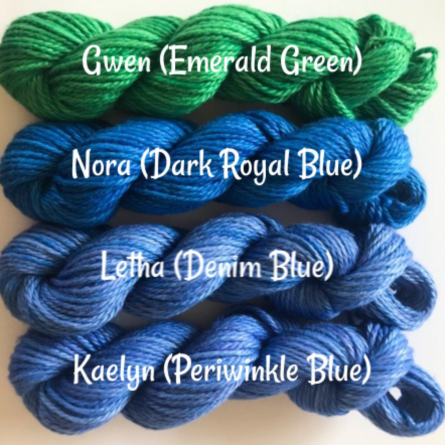 Vegan Yarn Kit - Hand Dyed - DK / Light Worsted - 10 Mini Skeins - Bamboo Cotton Soft Baby Yarn - 3 Ply Artisan Fiber - Semi Solid Gradient