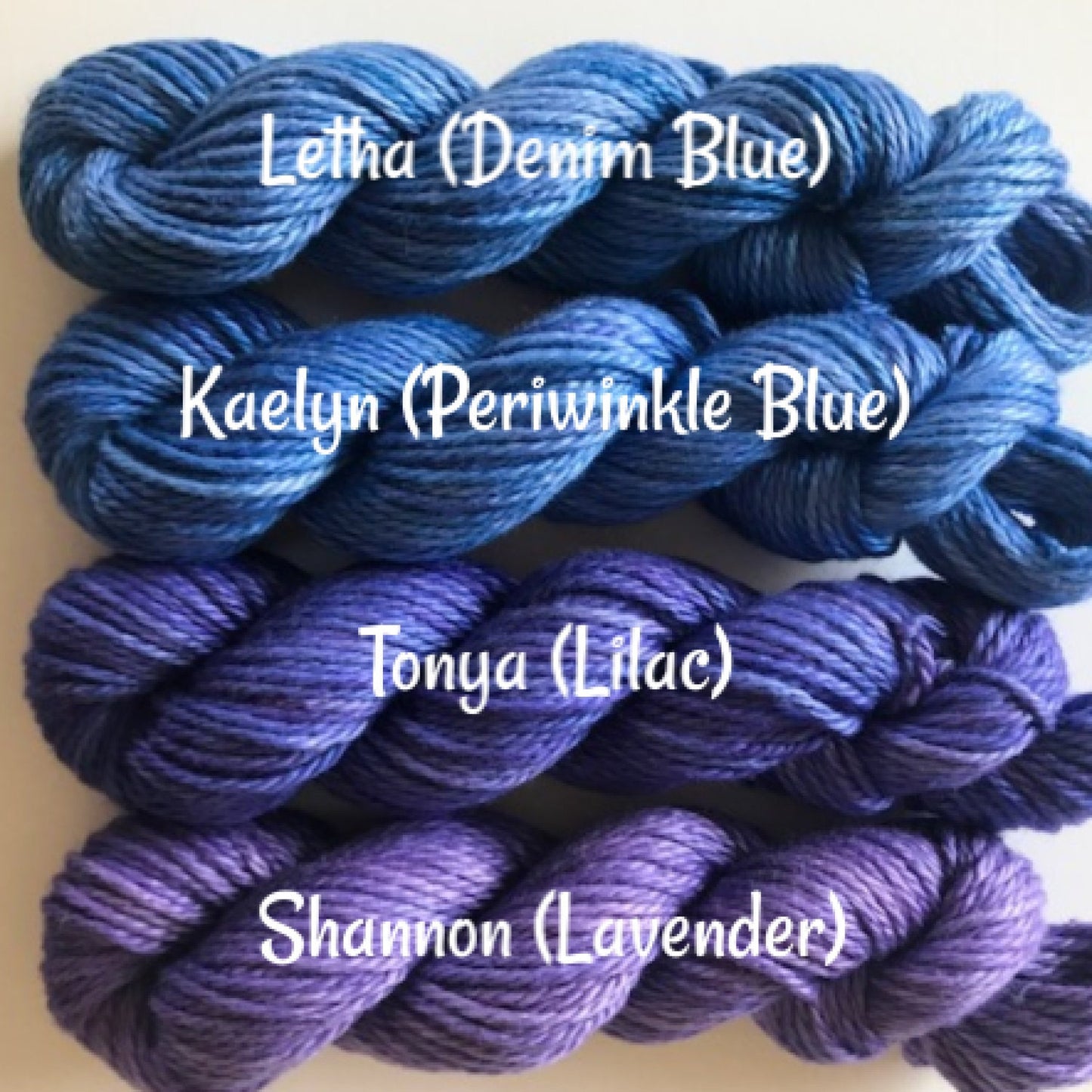 Vegan Yarn Kit - Hand Dyed - DK / Light Worsted - 10 Mini Skeins - Bamboo Cotton Soft Baby Yarn - 3 Ply Artisan Fiber - Semi Solid Gradient