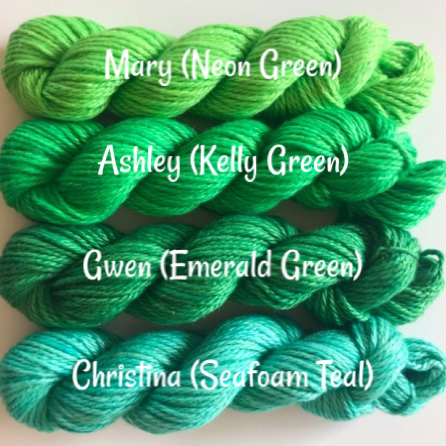 Hand Dyed Vegan Yarn Kit - 10 Mini (53 yd) Skeins - Bamboo Cotton Semi Solids / Tonals - DK Light Worsted - Indie Dyed Artisan Fiber - 3 Ply