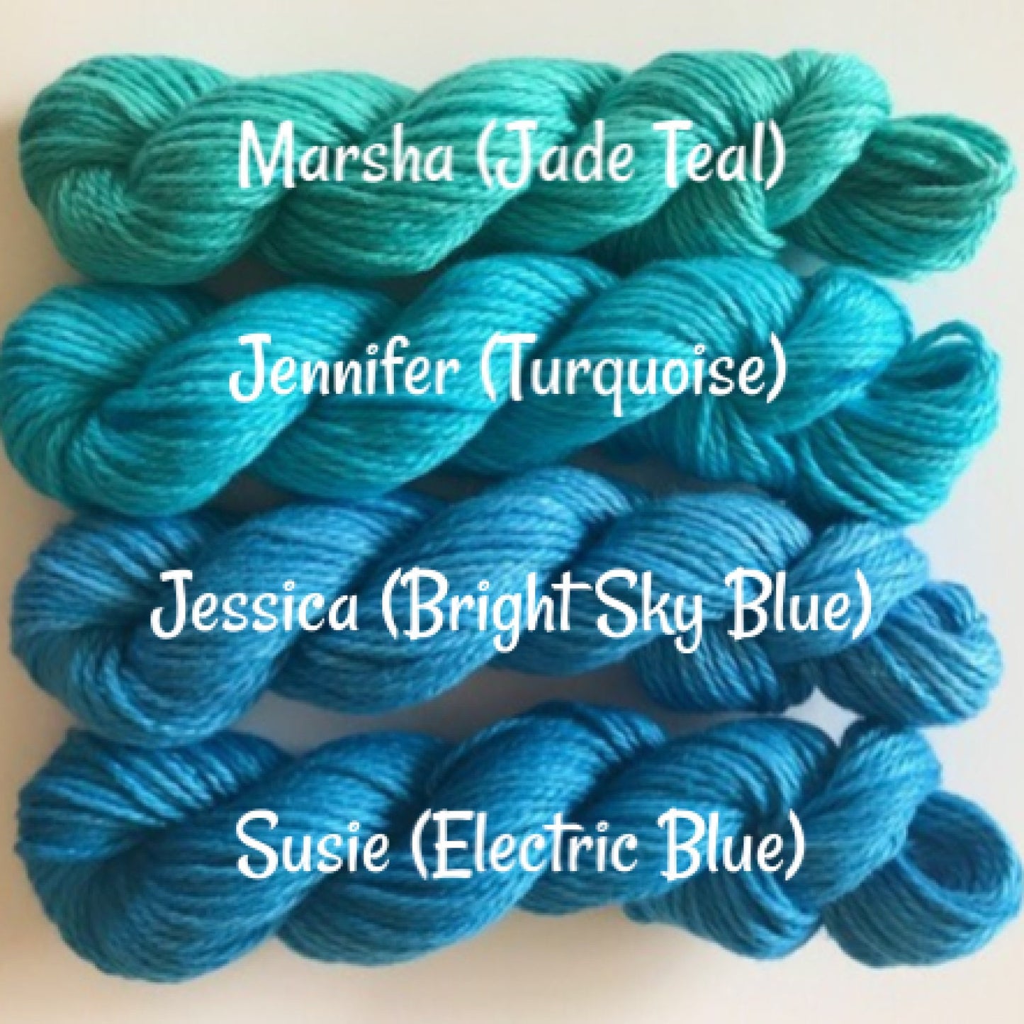 Hand Dyed Vegan Yarn Kit - 10 Mini (53 yd) Skeins - Bamboo Cotton Semi Solids / Tonals - DK Light Worsted - Indie Dyed Artisan Fiber - 3 Ply