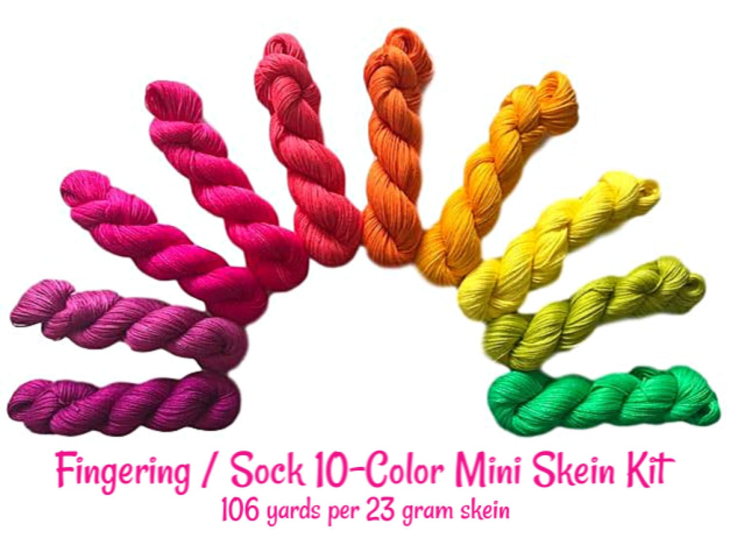 Vegan Yarn Kit - Fingering / Sock Weight Bamboo Cotton - Hand Dyed Semi Solid Thread - Crochet and Knitting Fiber - Soft 3 Ply Shawl Yarn