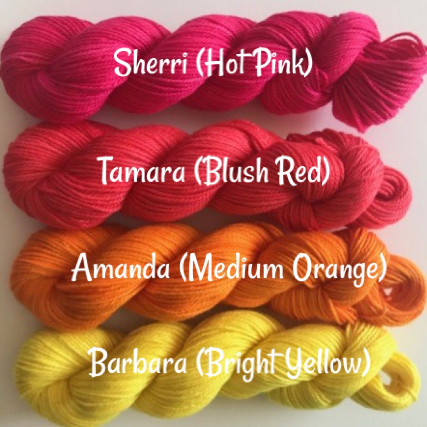 Hand Dyed Vegan Yarn Kit - Neon Rainbow - Fingering / Sock Wt Thread - Bamboo Cotton Blend - 3 Ply Soft Artisan Fiber - Semi Solids / Tonals
