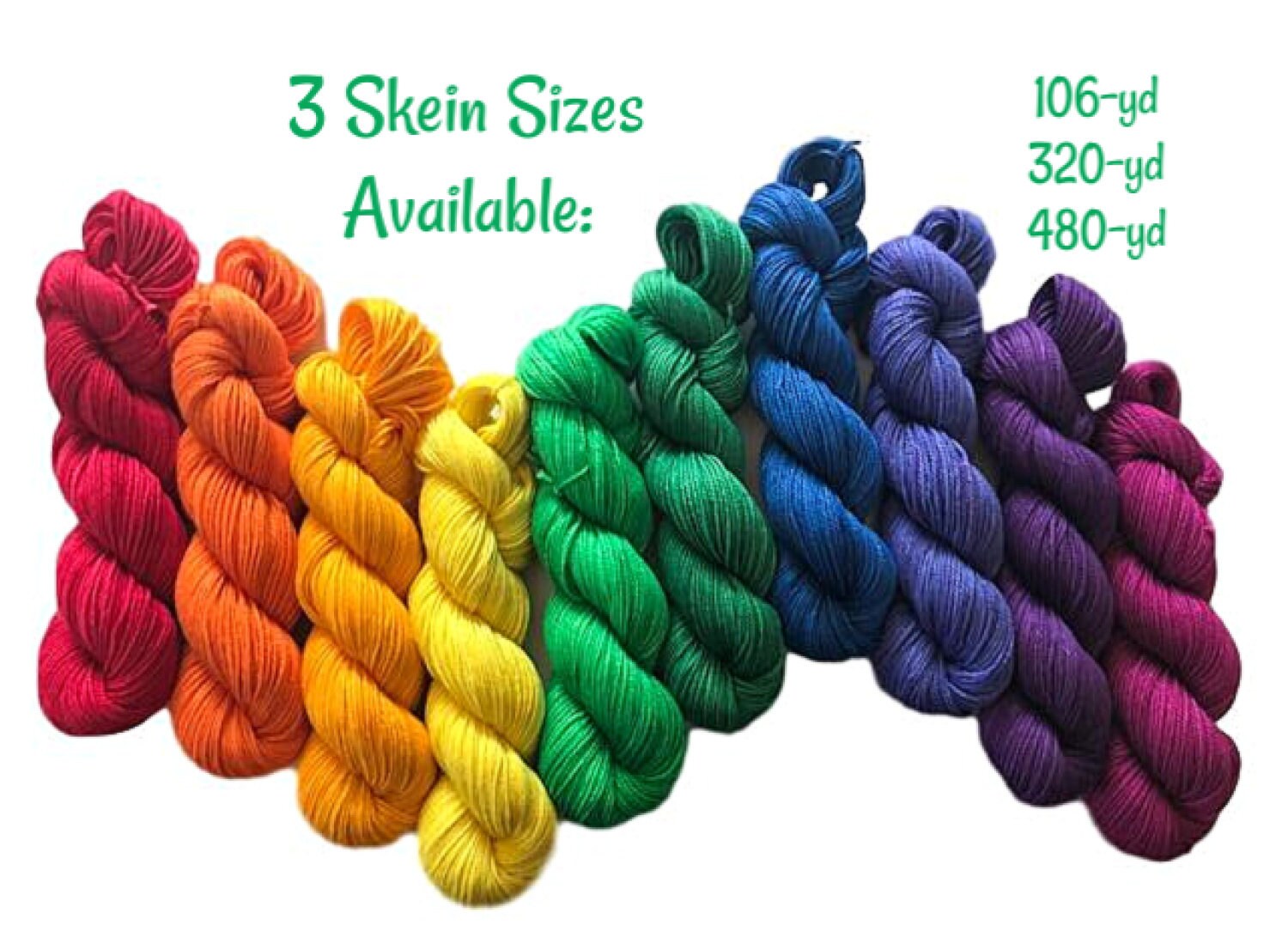 Rainbow Hand Dyed Yarn Kit - Vegan Fiber (Bamboo Cotton) - Fingering Wt Mini Skeins - Indie Dyed Artisan 3 Ply Fiber - Semi Solids & Tonals