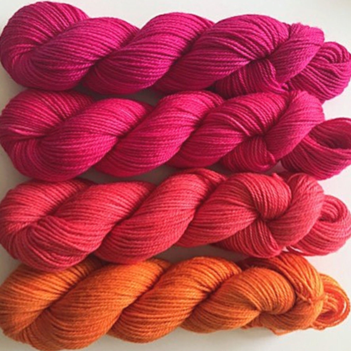 Vegan Sock / Fingering Yarn - Hand Dyed Bamboo Cotton - Choose Color & Skein Size - Pink / Light Red / Orange Semi Solid - Artisan Yarn