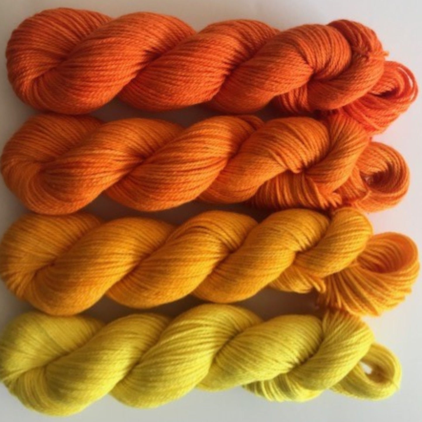 Vegan Sock / Fingering Yarn - Hand Dyed Bamboo Cotton - Choose Color & Skein Size - Light, Medium, and Deep Orange and Yellow - Artisan Yarn