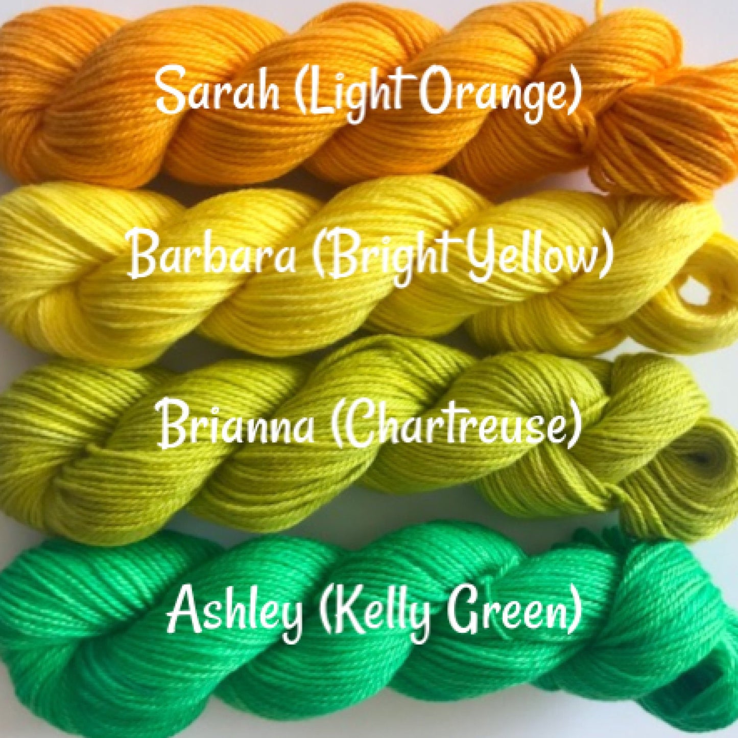 Vegan Sock / Fingering Yarn - Hand Dyed Bamboo Cotton - Choose Color & Skein Size - Orange, Yellow and Green Semi Solid - Artisan 3 Ply Yarn