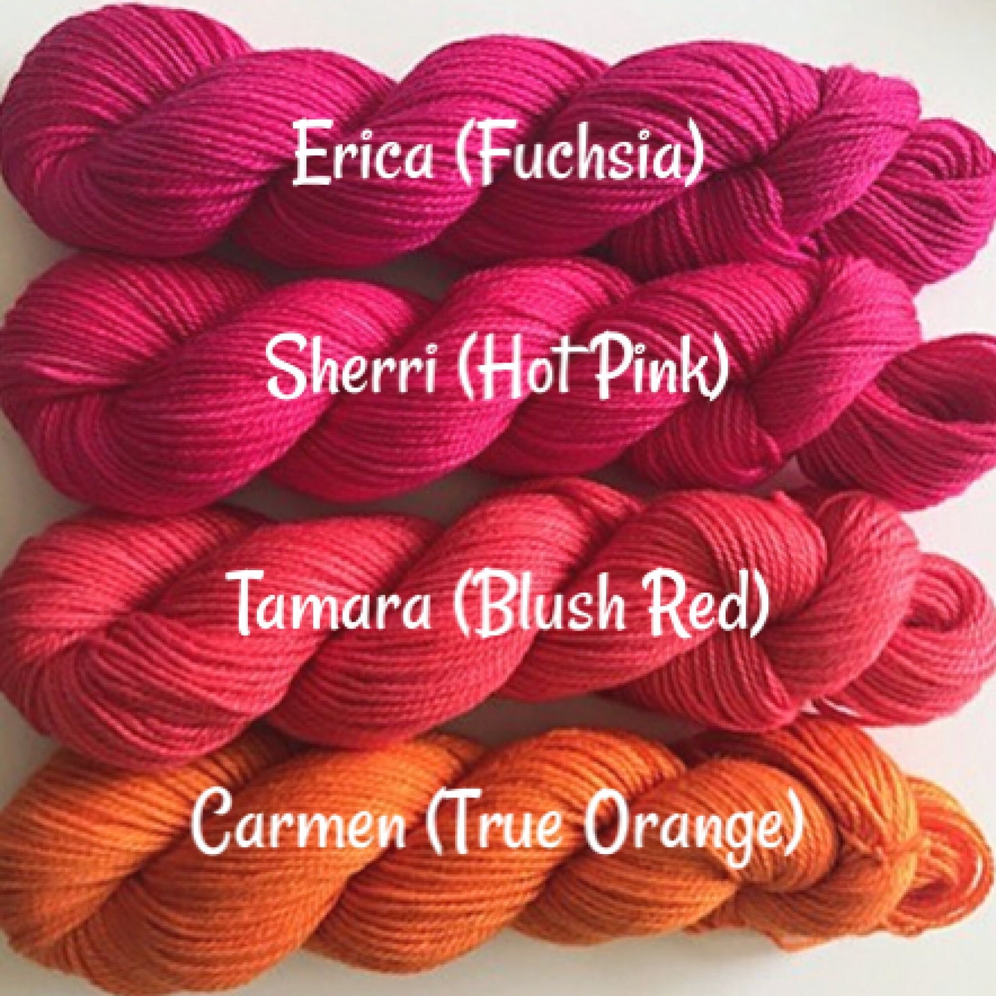 Vegan Sock / Fingering Yarn - Hand Dyed Bamboo Cotton - Choose Color & Skein Size - Pink / Light Red / Orange Semi Solid - Artisan Yarn