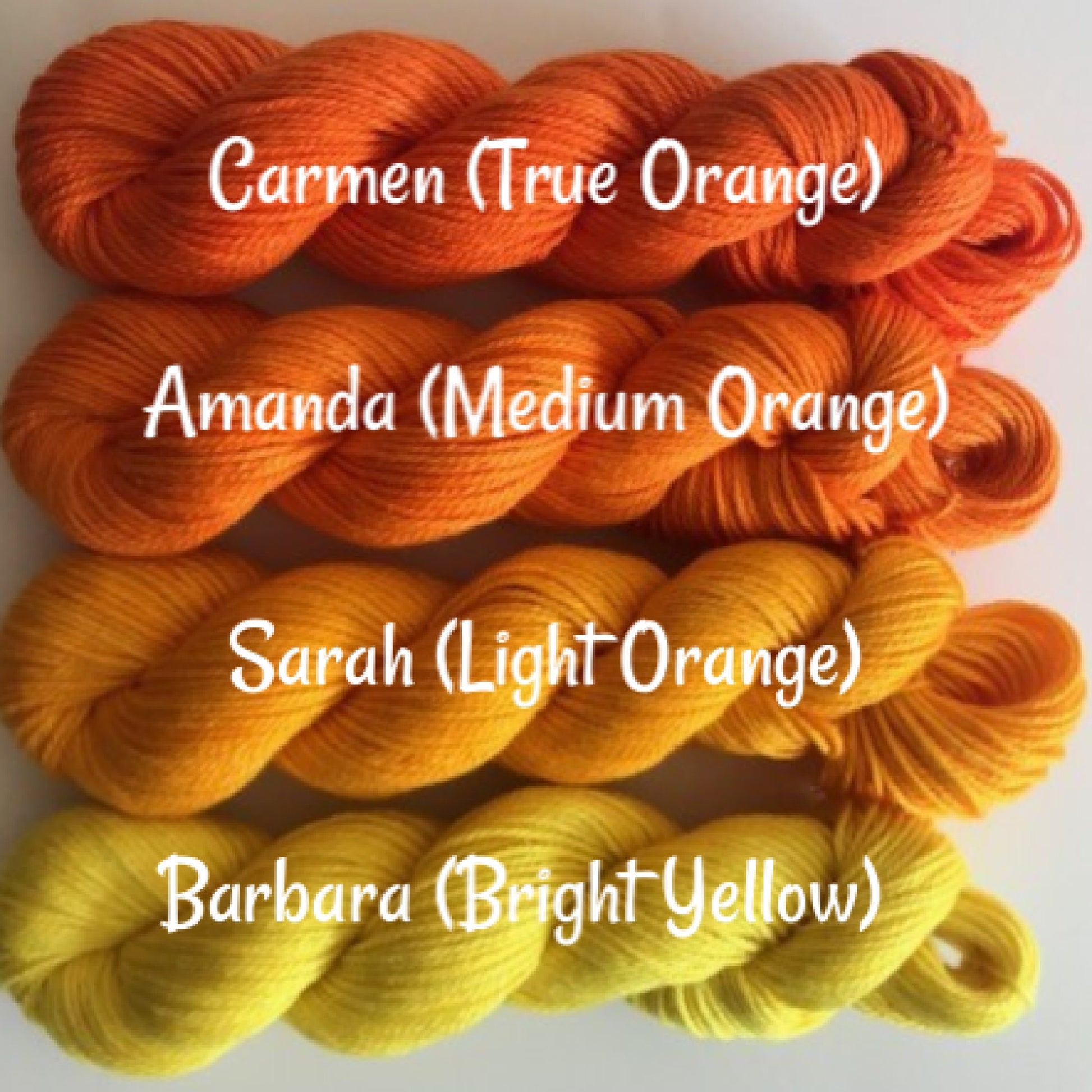 Vegan Sock / Fingering Yarn - Hand Dyed Bamboo Cotton - Choose Color & Skein Size - Light, Medium, and Deep Orange and Yellow - Artisan Yarn