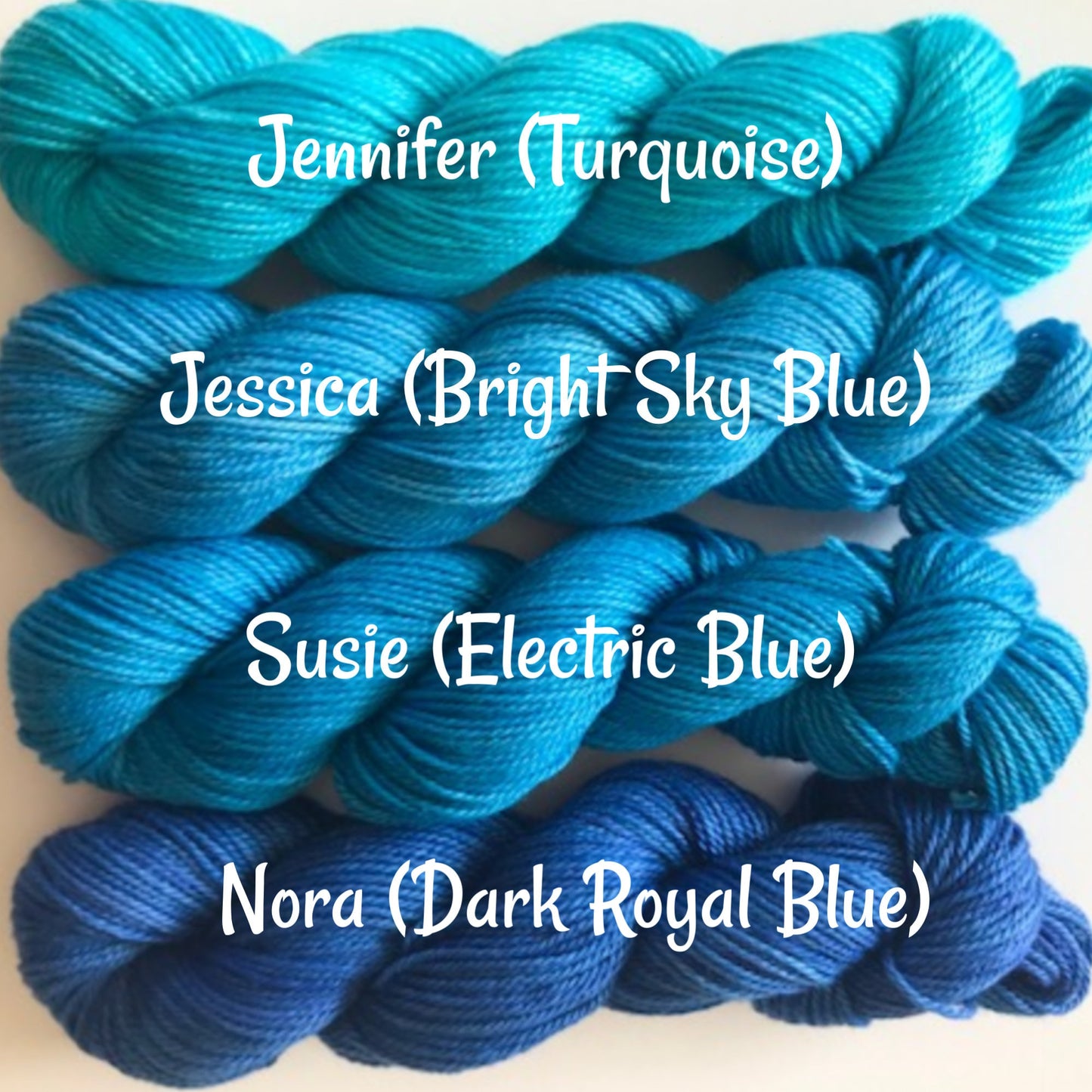 Vegan Sock / Fingering Yarn - Hand Dyed Bamboo Cotton - Choose Color & Skein Size - Bright Turquoise, Blue Semi Solids - Artisan 3 Ply Yarn