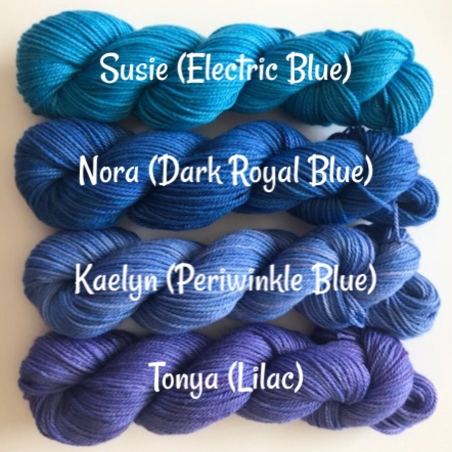 Vegan Sock / Fingering Yarn - Hand Dyed Bamboo Cotton - Choose Color & Skein Size - Blue and Purple Semi Solids - Artisan 3 Ply Tonal Yarn