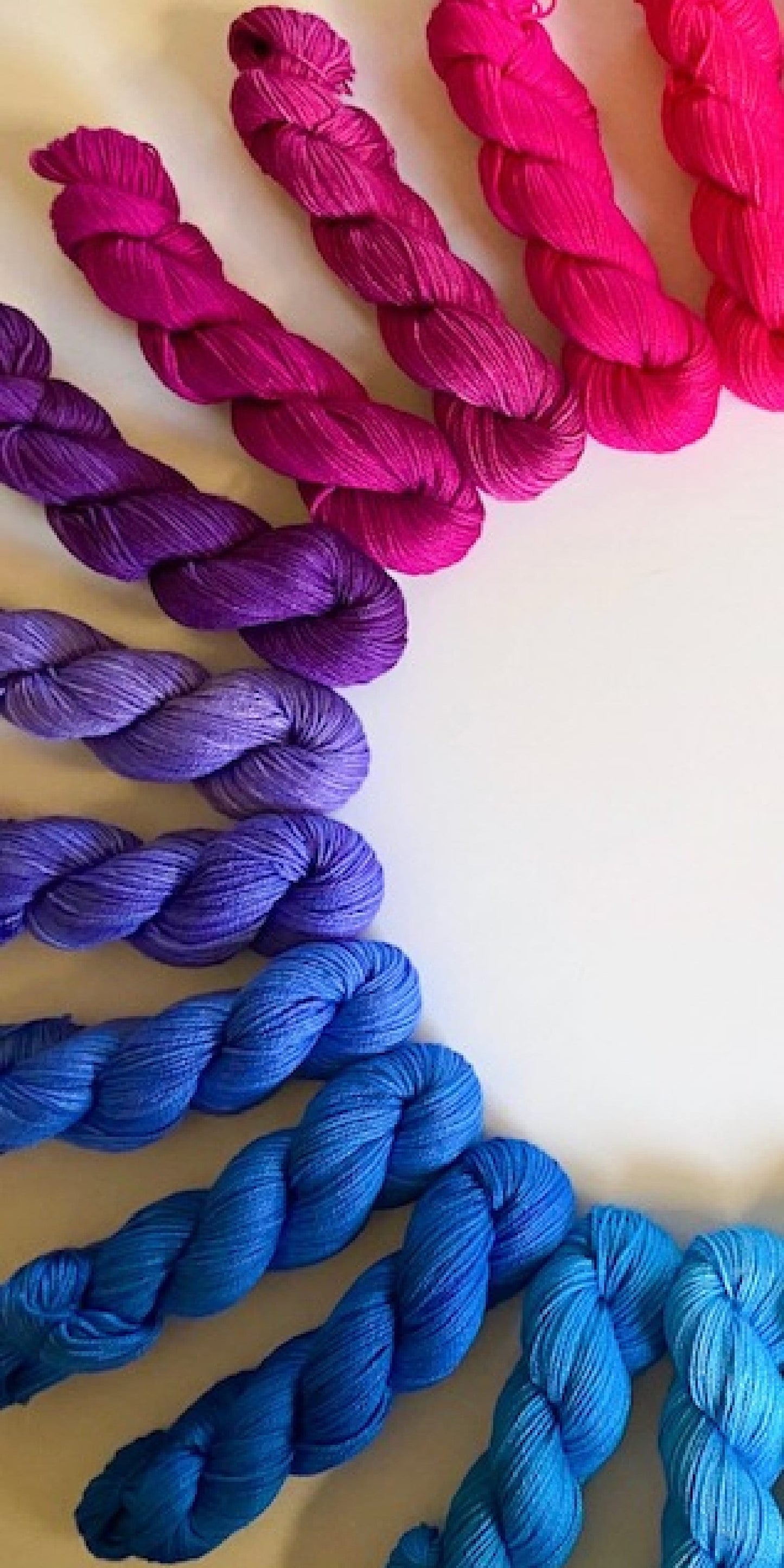 Rainbow Yarn Kit - 25 Mini Skeins - Sock / Fingering Weight - Fiber Gift Set - Hand Dyed Bamboo Cotton Yarn - 25 Skeins and Colors