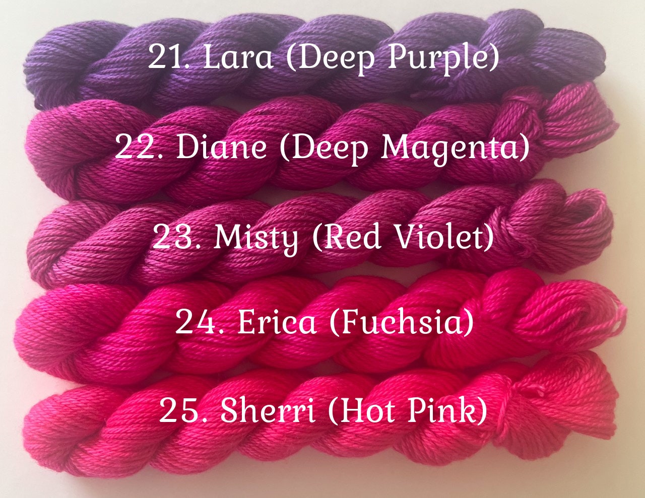 Vegan Hand Dyed 25 Color Rainbow Ultra Mini Skein Yarn Set | Fingering Wt Bamboo Cotton 50 yd Minis | 1,250 Total Yds | Semisolid Shawl Yarn