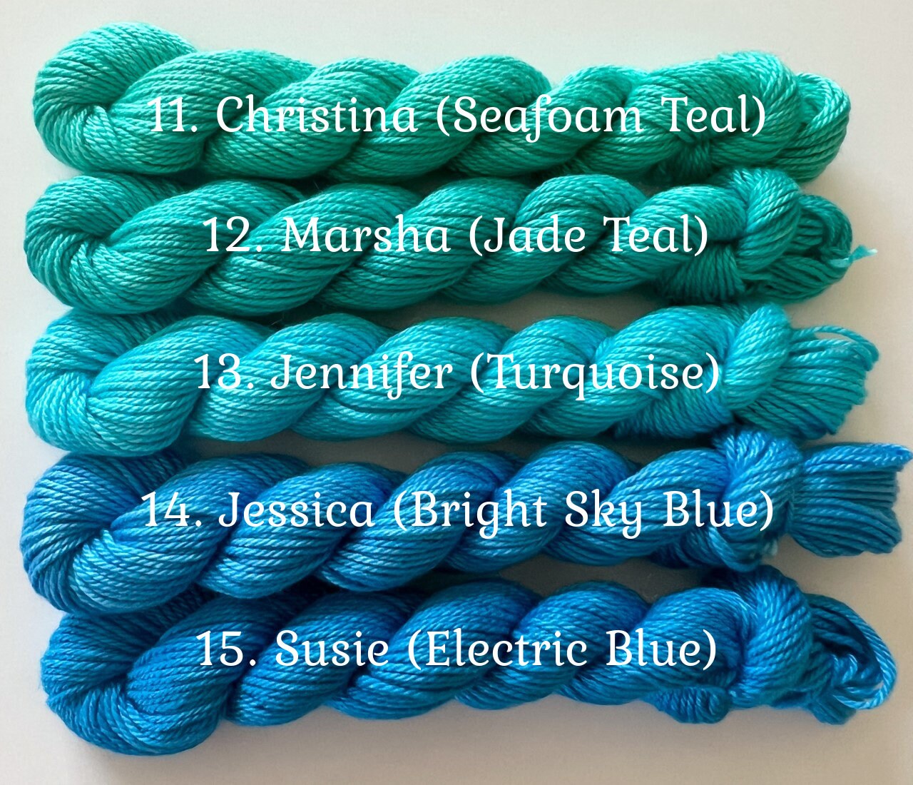 Hand Dyed Vegan Yarn Samples - 3 for 7.00 - Choose your color, receive a 3-5 yard sample on 3 different types of vegan fiber!