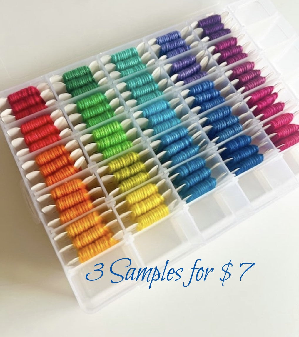 Hand Dyed Vegan Yarn Samples - 3 for 7.00 - Choose your color, receive a 3-5 yard sample on 3 different types of vegan fiber!