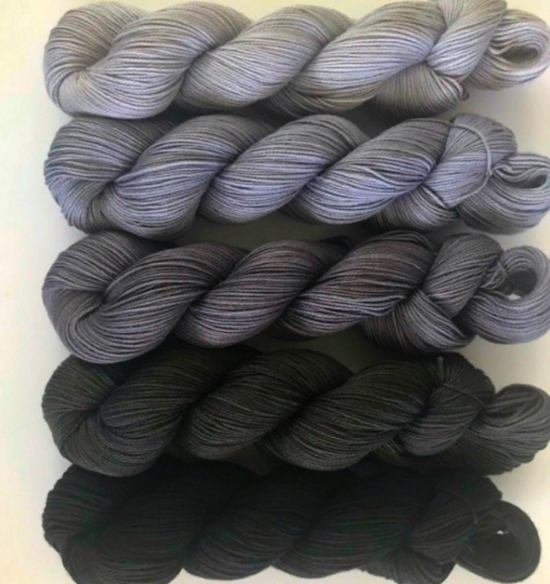 Hand Dyed Vegan Yarn Kits - Fingering / Sock Weight Bamboo Cotton Base - Choose Your Colors - 320 Yds/Hank - 1600 Yds/Kit - Indie Dyed Fiber
