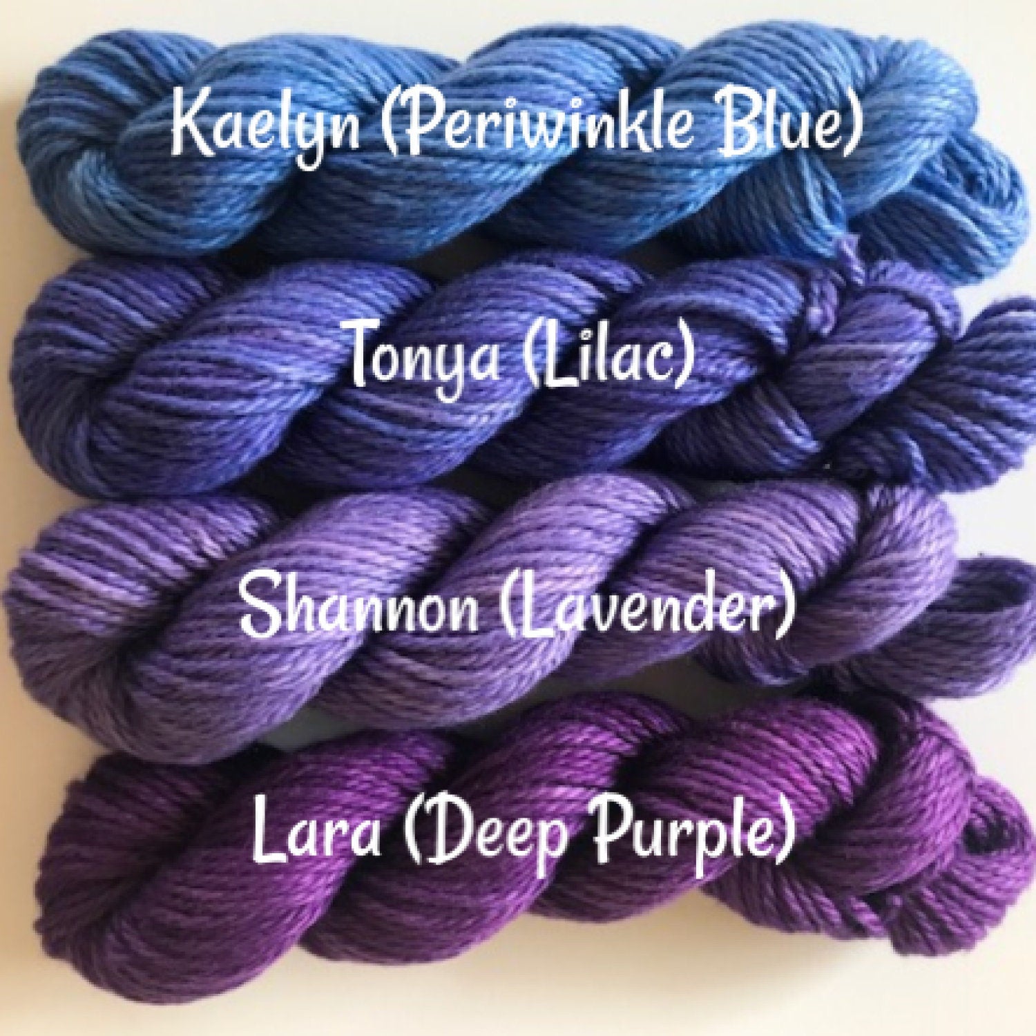 Hand Dyed Yarn 10 Color Mini Skein Kit - Vegan Fiber - DK Light Worsted - 3 Ply Soft Baby Yarn - Bamboo Cotton Semisolid - (10) 53 Yd Skeins