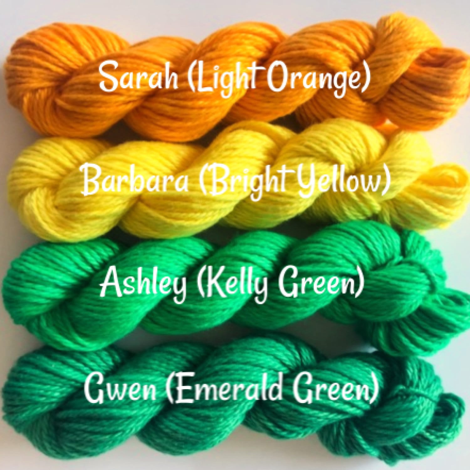 Vegan Yarn Kit - Hand Dyed Rainbow Fiber Set - DK / Light Worsted Bamboo Cotton Semi Solids - (10) 53 yd skeins - 3 Ply Artisan Baby Yarn