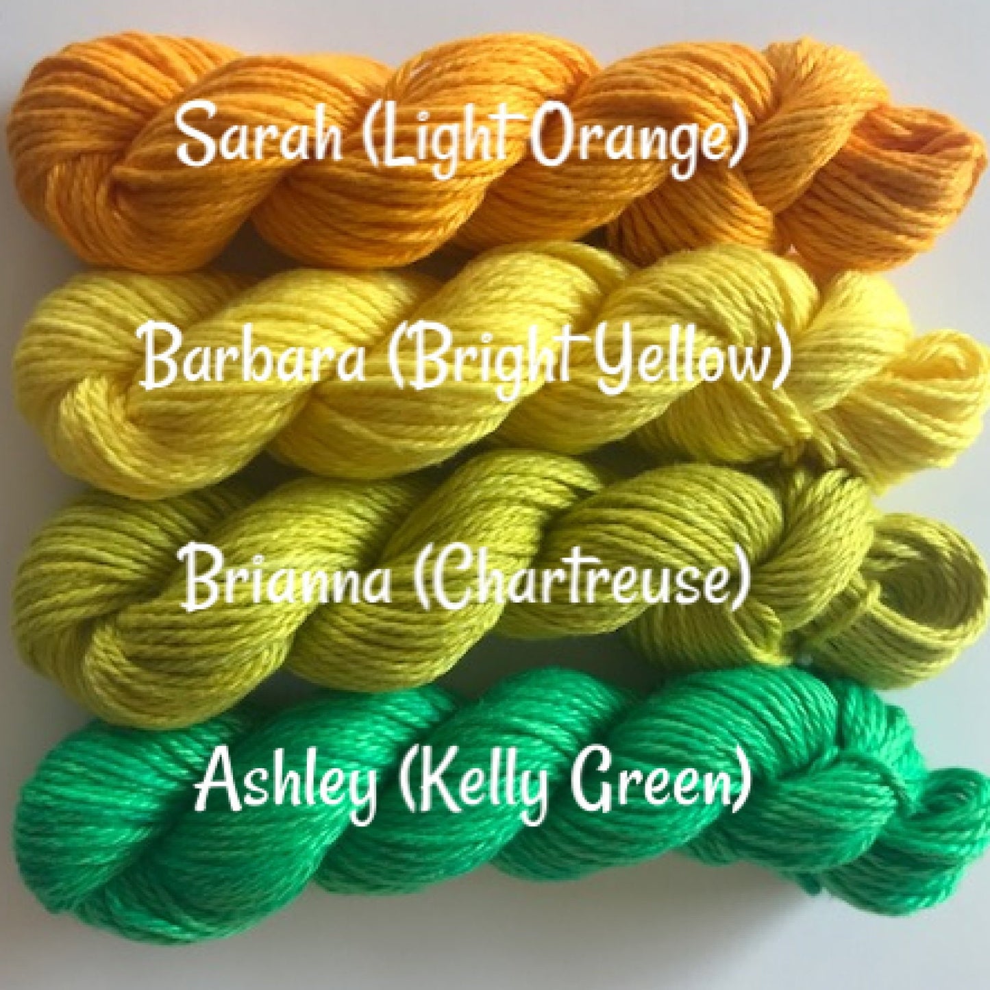 Vegan Yarn Mini Skein Kit - Hand Dyed DK / Light Worsted Bamboo Cotton - (10) 53 yd Skeins in Bright Semi Solids - 3 Ply Ultra Soft Yarn