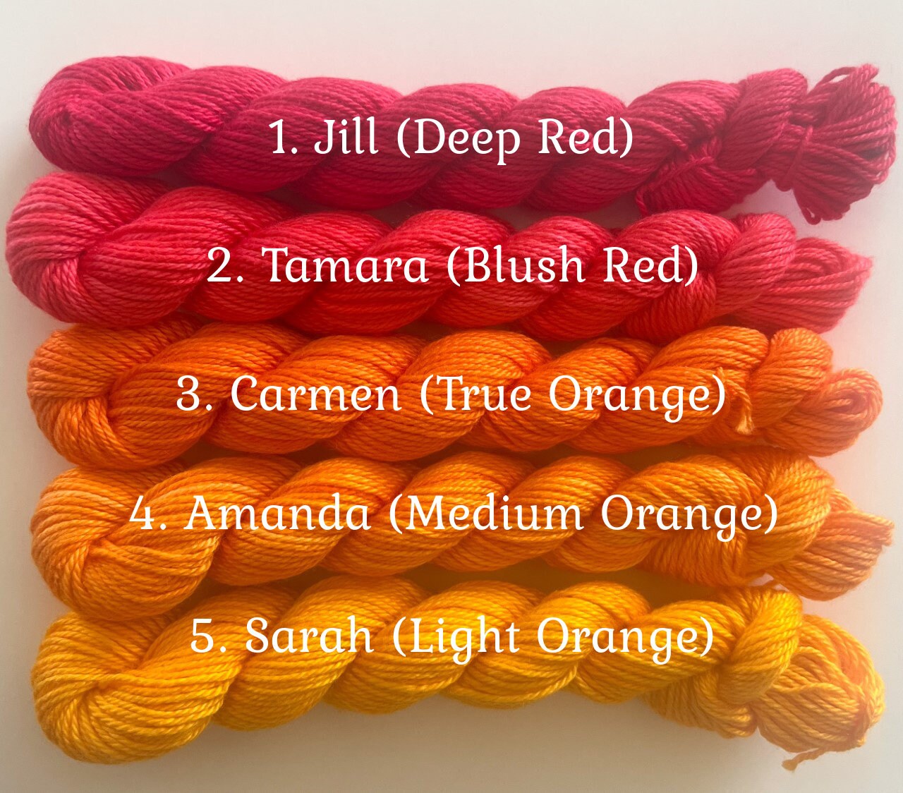 Hand Dyed Vegan Yarn Samples - 3 for 7.00 - Choose your color, receive a 3-5 yard sample on 3 different types of vegan fiber!