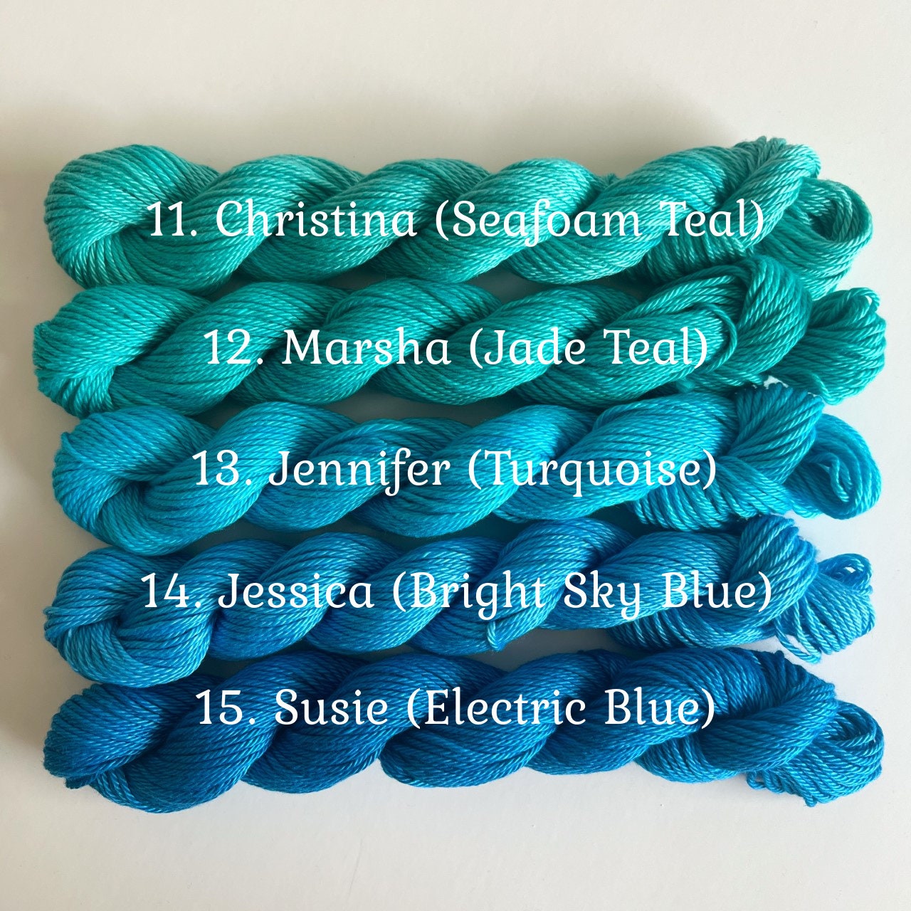 Make Your Own Yarn Kit | 54 yd mini skeins | Hand Dyed Vegan 100% Pima Cotton DK/ Sport Weight | Pick 6 to 30 Colors | 4 Ply Semisolid Yarn