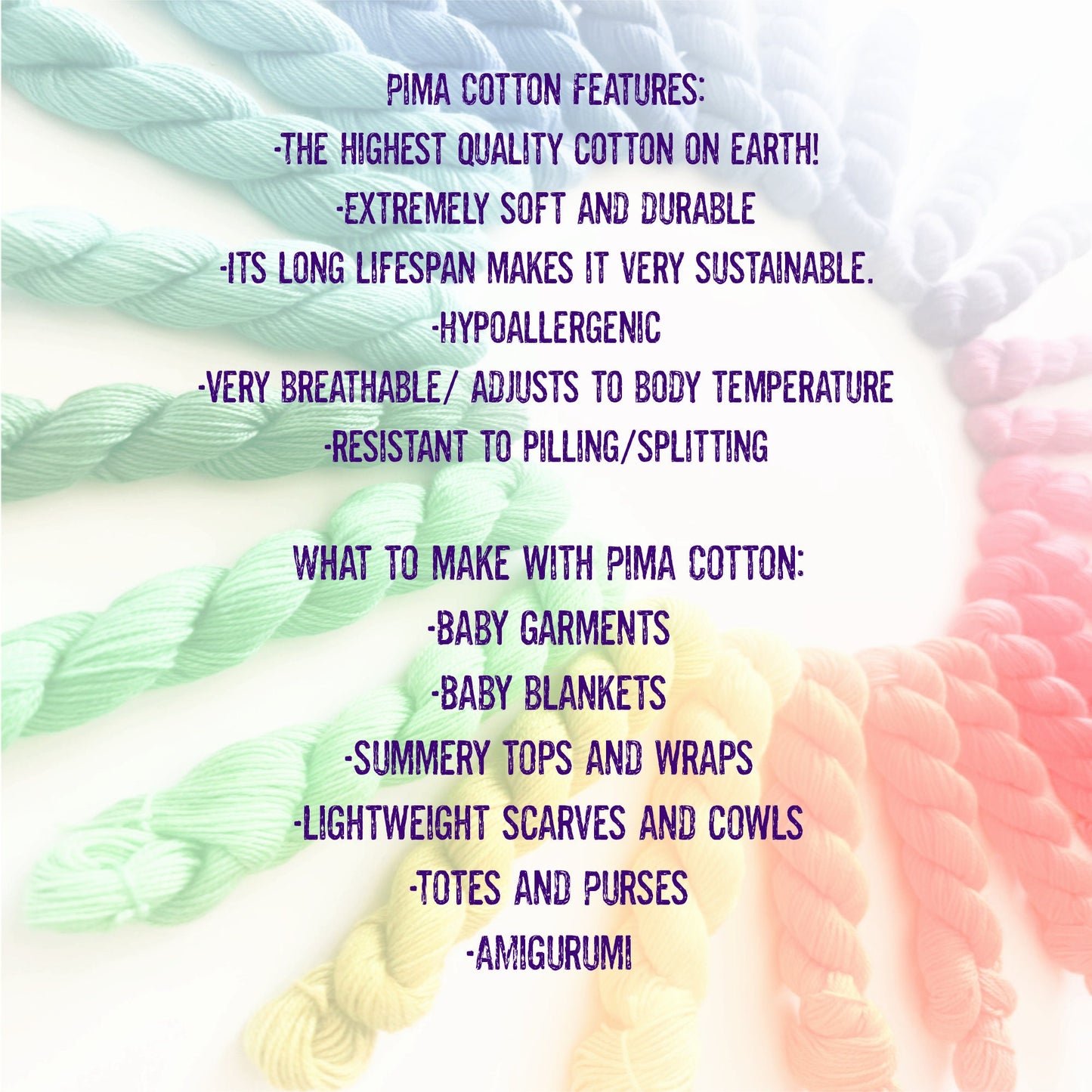 Make Your Own Yarn Kit | 54 yd mini skeins | Hand Dyed Vegan 100% Pima Cotton DK/ Sport Weight | Pick 6 to 30 Colors | 4 Ply Semisolid Yarn