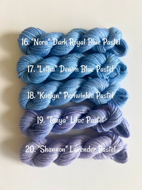 Hand Dyed Vegan 25 Color Mini Skein Rainbow Yarn Kit | DK / Light Worsted Bamboo Cotton | 53 Yds Each | Streaky Semisolid Pastel Colors