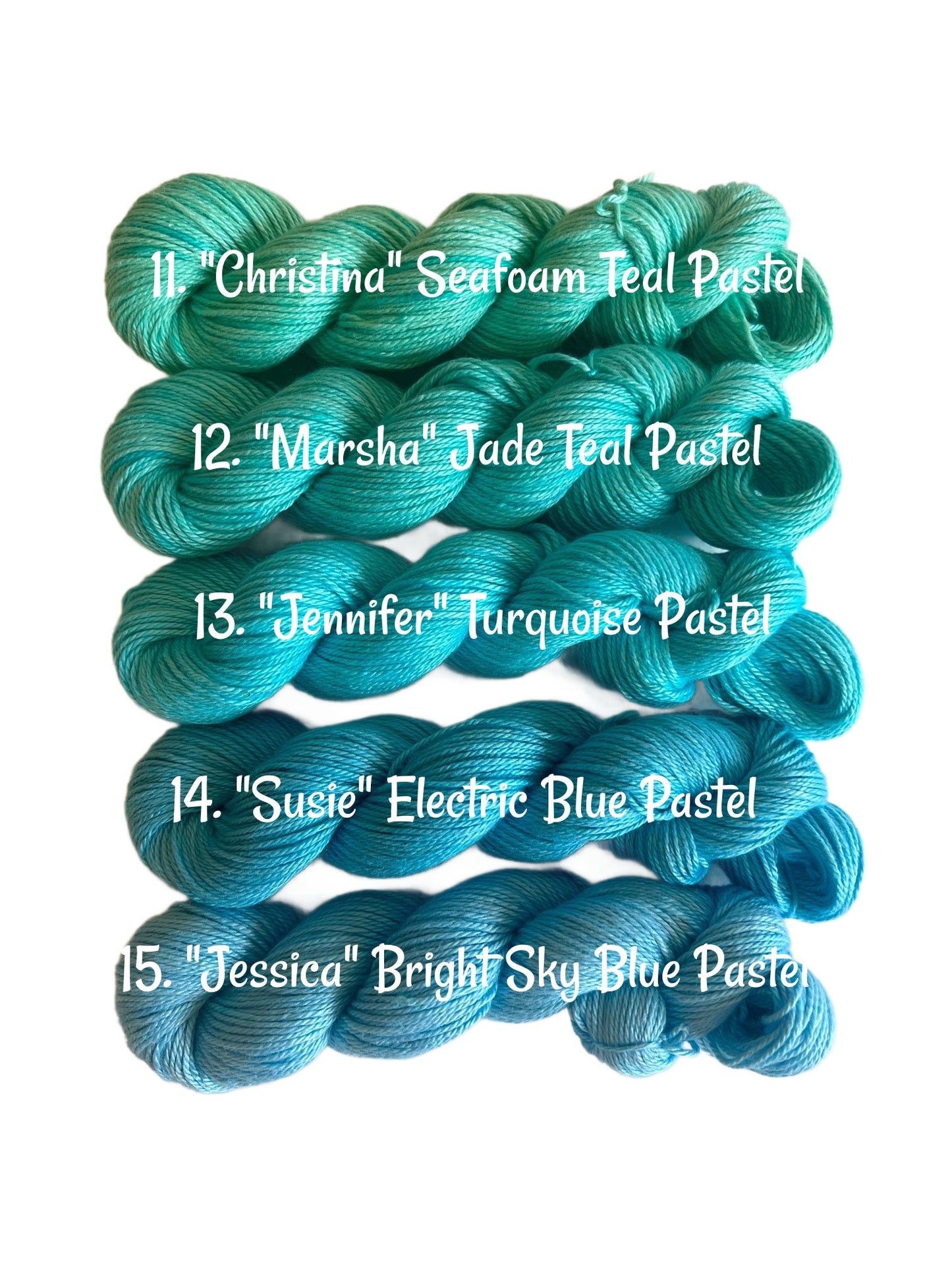 Hand Dyed Vegan Fingering Weight Pastel Yarn | 25 Color Mini Skein Rainbow Set | Bamboo Cotton 106 Yd Streaky Semisolid Skeins