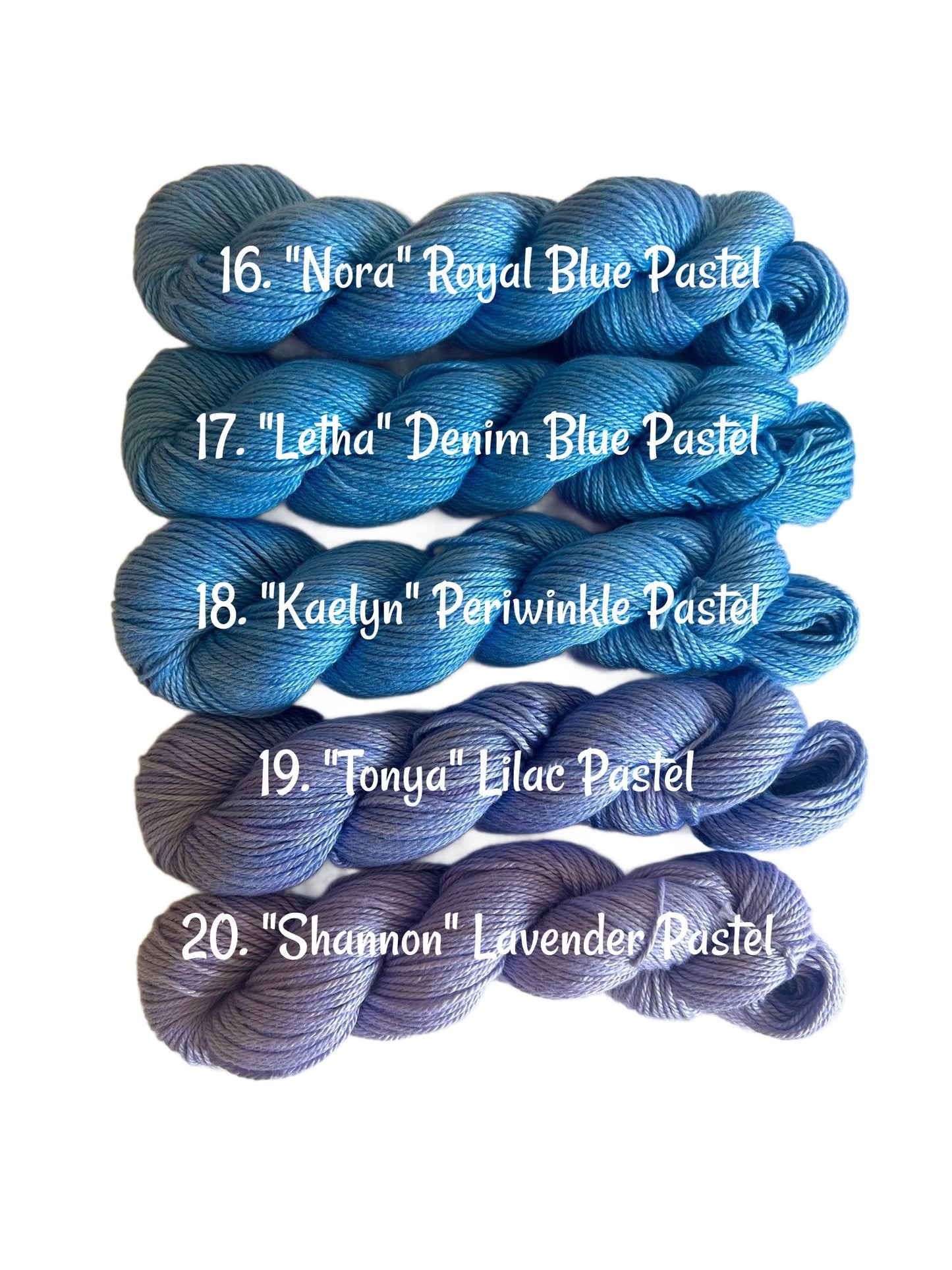 Hand Dyed Vegan Fingering Weight Pastel Yarn | 25 Color Mini Skein Rainbow Set | Bamboo Cotton 106 Yd Streaky Semisolid Skeins